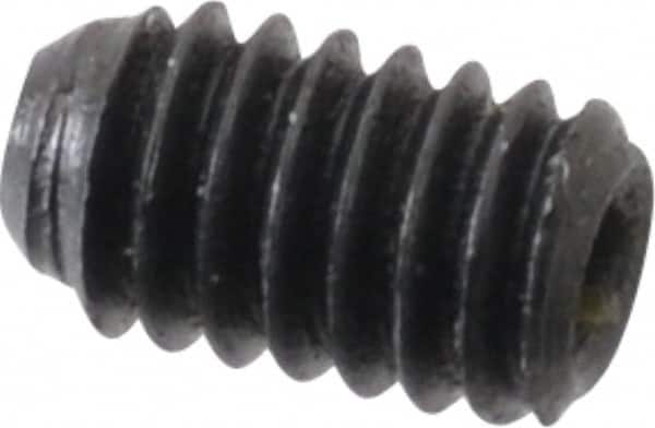 Made in USA - #4-48 UNF, 3/16" Length Under Head, Cup Point Set Screw - Grade 8 Alloy Steel, 0.05" Key - Americas Industrial Supply