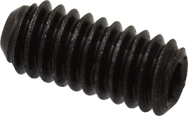 Made in USA - #4-48 UNF, 1/4" Length Under Head, Cup Point Set Screw - Grade 8 Alloy Steel, 0.05" Key - Americas Industrial Supply
