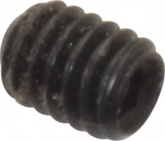 Made in USA - #6-40 UNF, 3/16" Length Under Head, Cup Point Set Screw - Grade 8 Alloy Steel, 1/16" Key - Americas Industrial Supply