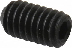 Made in USA - #6-40 UNF, 1/4" Length Under Head, Cup Point Set Screw - Grade 8 Alloy Steel, 1/16" Key - Americas Industrial Supply
