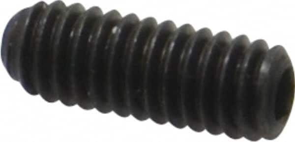 Made in USA - #6-40 UNF, 3/8" Length Under Head, Cup Point Set Screw - Grade 8 Alloy Steel, 1/16" Key - Americas Industrial Supply