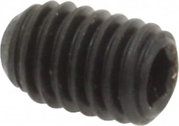 Made in USA - #8-36 UNF, 1/4" Length Under Head, Cup Point Set Screw - Grade 8 Alloy Steel, 5/64" Key - Americas Industrial Supply