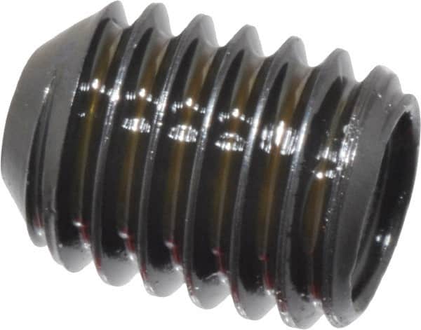 Made in USA - #10-32 UNF, 1/4" Length Under Head, Cup Point Set Screw - Grade 8 Alloy Steel, 3/32" Key - Americas Industrial Supply