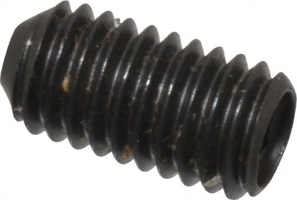 Made in USA - #10-32 UNF, 3/8" Length Under Head, Cup Point Set Screw - Grade 8 Alloy Steel, 3/32" Key - Americas Industrial Supply