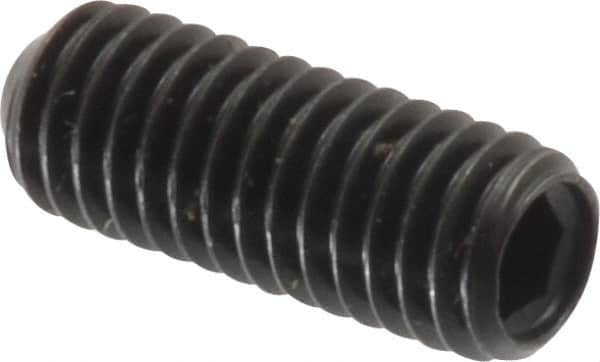 Made in USA - #10-32 UNF, 1/2" Length Under Head, Cup Point Set Screw - Grade 8 Alloy Steel, 3/32" Key - Americas Industrial Supply