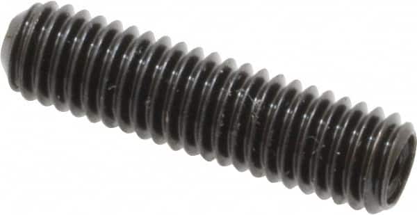Made in USA - #10-32 UNF, 3/4" Length Under Head, Cup Point Set Screw - Grade 8 Alloy Steel, 3/32" Key - Americas Industrial Supply
