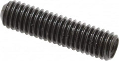 Made in USA - #10-32 UNF, 3/4" Length Under Head, Cup Point Set Screw - Grade 8 Alloy Steel, 3/32" Key - Americas Industrial Supply