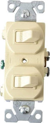 Cooper Wiring Devices - 1 Pole, 120/277 VAC, 15 Amp, Flush Mounted, Duplex Switch - NonNEMA Configuration, 2 Switch, Back Side Wiring, cULus Listed, NOM 426, RoHS Compliant Standard - Americas Industrial Supply