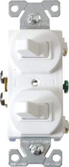 Cooper Wiring Devices - 1 Pole, 120/277 VAC, 15 Amp, Flush Mounted, Duplex Switch - NonNEMA Configuration, 2 Switch, Back Side Wiring, cULus Listed, NOM 426, RoHS Compliant Standard - Americas Industrial Supply