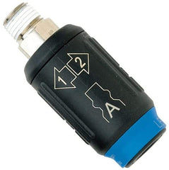 Legris - 3/8 Male NPT Pneumatic Hose Safety Coupler - 1/4" ID, Fiber Glass, Industrial Interchange, 1/4" Body Diam - Americas Industrial Supply