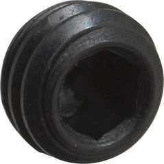 Made in USA - 1/4-28 UNF, 3/16" Length Under Head, Cup Point Set Screw - Grade 8 Alloy Steel, 1/8" Key - Americas Industrial Supply