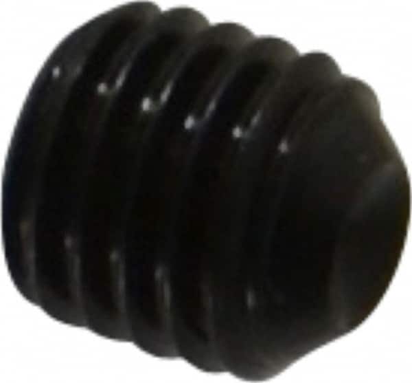 Made in USA - 1/4-28 UNF, 1/4" Length Under Head, Cup Point Set Screw - Grade 8 Alloy Steel, 1/8" Key - Americas Industrial Supply
