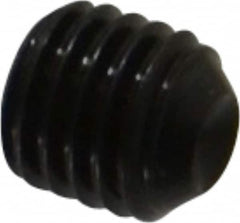 Made in USA - 1/4-28 UNF, 1/4" Length Under Head, Cup Point Set Screw - Grade 8 Alloy Steel, 1/8" Key - Americas Industrial Supply