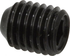 Made in USA - 1/4-28 UNF, 5/16" Length Under Head, Cup Point Set Screw - Grade 8 Alloy Steel, 1/8" Key - Americas Industrial Supply