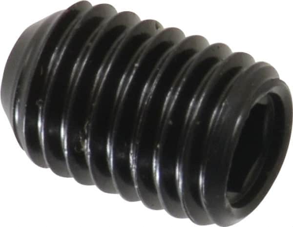 Made in USA - 1/4-28 UNF, 3/8" Length Under Head, Cup Point Set Screw - Grade 8 Alloy Steel, 1/8" Key - Americas Industrial Supply
