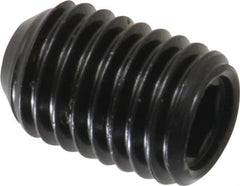 Made in USA - 1/4-28 UNF, 3/8" Length Under Head, Cup Point Set Screw - Grade 8 Alloy Steel, 1/8" Key - Americas Industrial Supply