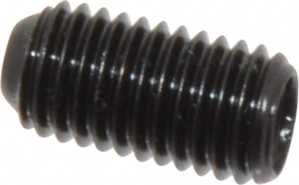 Made in USA - 1/4-28 UNF, 1/2" Length Under Head, Cup Point Set Screw - Grade 8 Alloy Steel, 1/8" Key - Americas Industrial Supply