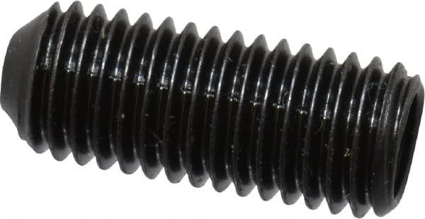 Made in USA - 1/4-28 UNF, 5/8" Length Under Head, Cup Point Set Screw - Grade 8 Alloy Steel, 1/8" Key - Americas Industrial Supply