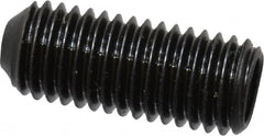 Made in USA - 1/4-28 UNF, 5/8" Length Under Head, Cup Point Set Screw - Grade 8 Alloy Steel, 1/8" Key - Americas Industrial Supply