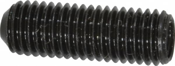 Made in USA - 1/4-28 UNF, 3/4" Length Under Head, Cup Point Set Screw - Grade 8 Alloy Steel, 1/8" Key - Americas Industrial Supply