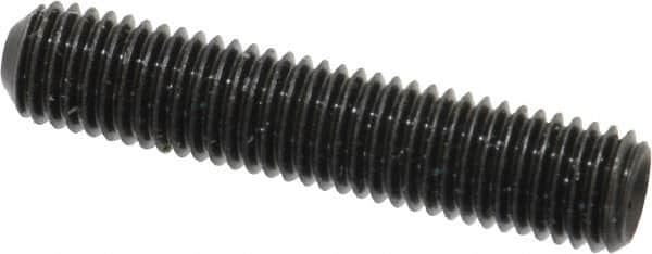 Made in USA - 1/4-28 UNF, 1-1/4" Length Under Head, Cup Point Set Screw - Grade 8 Alloy Steel, 1/8" Key - Americas Industrial Supply