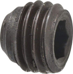 Made in USA - 5/16-24 UNF, 1/4" Length Under Head, Cup Point Set Screw - Grade 8 Alloy Steel, 5/32" Key - Americas Industrial Supply