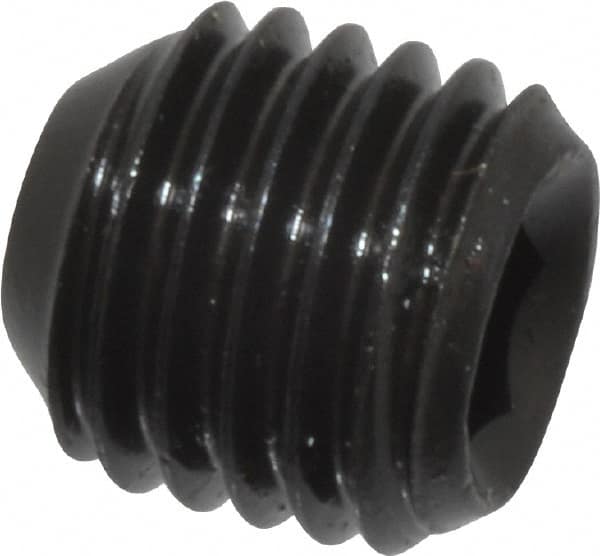 Made in USA - 5/16-24 UNF, 5/16" Length Under Head, Cup Point Set Screw - Grade 8 Alloy Steel, 5/32" Key - Americas Industrial Supply