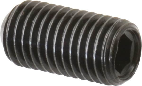 Made in USA - 5/16-24 UNF, 5/8" Length Under Head, Cup Point Set Screw - Grade 8 Alloy Steel, 5/32" Key - Americas Industrial Supply