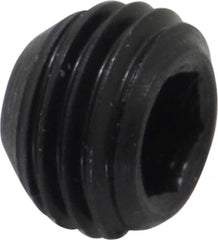 Made in USA - 3/8-24 UNF, 1/4" Length Under Head, Cup Point Set Screw - Grade 8 Alloy Steel, 3/16" Key - Americas Industrial Supply