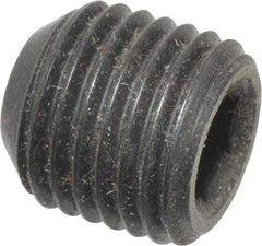 Made in USA - 3/8-24 UNF, 3/8" Length Under Head, Cup Point Set Screw - Grade 8 Alloy Steel, 3/16" Key - Americas Industrial Supply