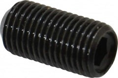 Made in USA - 3/8-24 UNF, 3/4" Length Under Head, Cup Point Set Screw - Grade 8 Alloy Steel, 3/16" Key - Americas Industrial Supply