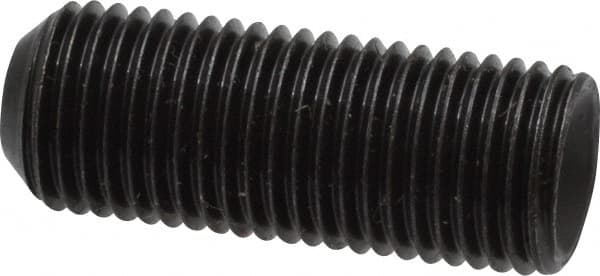 Made in USA - 3/8-24 UNF, 1" Length Under Head, Cup Point Set Screw - Grade 8 Alloy Steel, 3/16" Key - Americas Industrial Supply