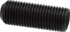 Made in USA - 3/8-24 UNF, 1" Length Under Head, Cup Point Set Screw - Grade 8 Alloy Steel, 3/16" Key - Americas Industrial Supply