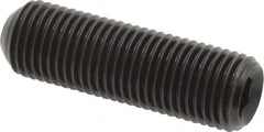 Made in USA - 3/8-24 UNF, 1-1/4" Length Under Head, Cup Point Set Screw - Grade 8 Alloy Steel, 3/16" Key - Americas Industrial Supply