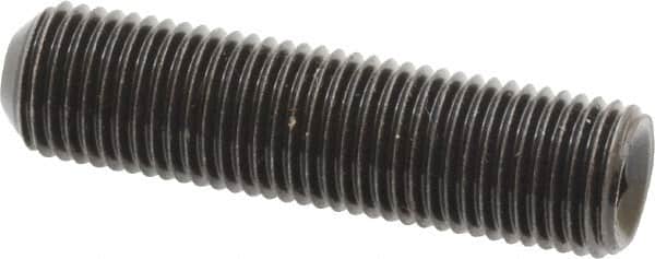 Made in USA - 3/8-24 UNF, 1-1/2" Length Under Head, Cup Point Set Screw - Grade 8 Alloy Steel, 3/16" Key - Americas Industrial Supply