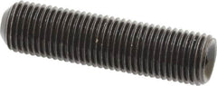 Made in USA - 3/8-24 UNF, 1-1/2" Length Under Head, Cup Point Set Screw - Grade 8 Alloy Steel, 3/16" Key - Americas Industrial Supply