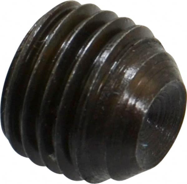 Made in USA - 7/16-20 UNF, 3/8" Length Under Head, Cup Point Set Screw - Grade 8 Alloy Steel, 7/32" Key - Americas Industrial Supply