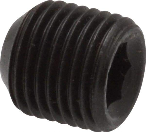 Made in USA - 1/2-20 UNF, 1/2" Length Under Head, Cup Point Set Screw - Grade 8 Alloy Steel, 1/4" Key - Americas Industrial Supply