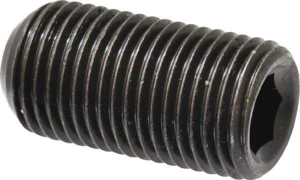 Made in USA - 1/2-20 UNF, 1" Length Under Head, Cup Point Set Screw - Grade 8 Alloy Steel, 1/4" Key - Americas Industrial Supply