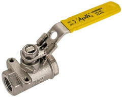 Apollo - 3/8" Pipe, Standard Port, Stainless Steel Standard Ball Valve - 2 Piece, NPT Ends, Locking Lever Handle, 600 WOG, 150 WSP - Americas Industrial Supply