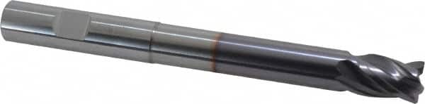 Niagara Cutter - 1/2", 4 Flute, Single End, Solid Carbide, 0.03" Corner Radius End Mill - 5" OAL, Right Hand Flute, 5/8" LOC, Right Hand Cut, 3-1/8" Extended Reach - Americas Industrial Supply