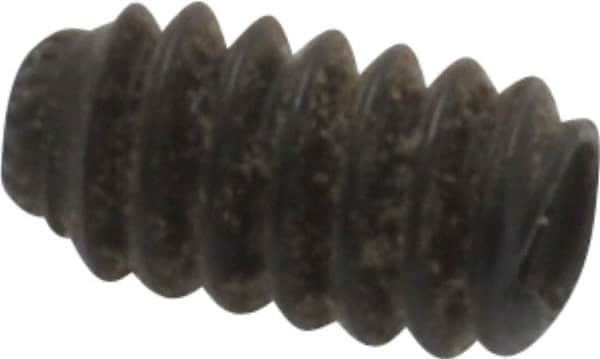 Made in USA - #6-32 UNC, 1/4" Length Under Head, Knurled Cup Point Set Screw - Grade 8 Alloy Steel, 1/16" Key - Americas Industrial Supply