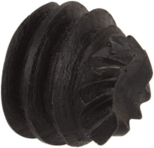 Made in USA - #8-32 UNC, 1/8" Length Under Head, Knurled Cup Point Set Screw - Grade 8 Alloy Steel, 5/64" Key - Americas Industrial Supply