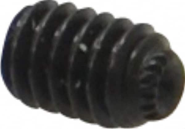 Made in USA - #8-32 UNC, 1/4" Length Under Head, Knurled Cup Point Set Screw - Grade 8 Alloy Steel, 5/64" Key - Americas Industrial Supply