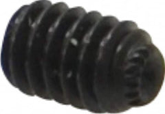 Made in USA - #8-32 UNC, 1/4" Length Under Head, Knurled Cup Point Set Screw - Grade 8 Alloy Steel, 5/64" Key - Americas Industrial Supply