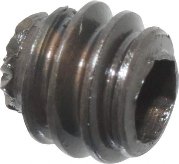 Made in USA - #10-24 UNC, 3/16" Length Under Head, Knurled Cup Point Set Screw - Grade 8 Alloy Steel, 3/32" Key - Americas Industrial Supply