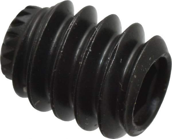 Made in USA - #10-24 UNC, 1/4" Length Under Head, Knurled Cup Point Set Screw - Grade 8 Alloy Steel, 3/32" Key - Americas Industrial Supply