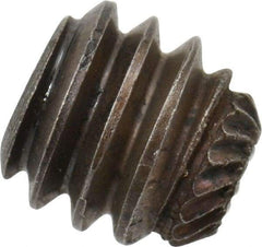 Made in USA - 1/4-20 UNC, 1/4" Length Under Head, Knurled Cup Point Set Screw - Grade 8 Alloy Steel, 1/8" Key - Americas Industrial Supply