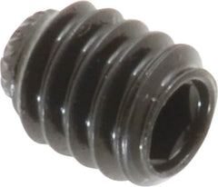 Made in USA - 1/4-20 UNC, 5/16" Length Under Head, Knurled Cup Point Set Screw - Grade 8 Alloy Steel, 1/8" Key - Americas Industrial Supply