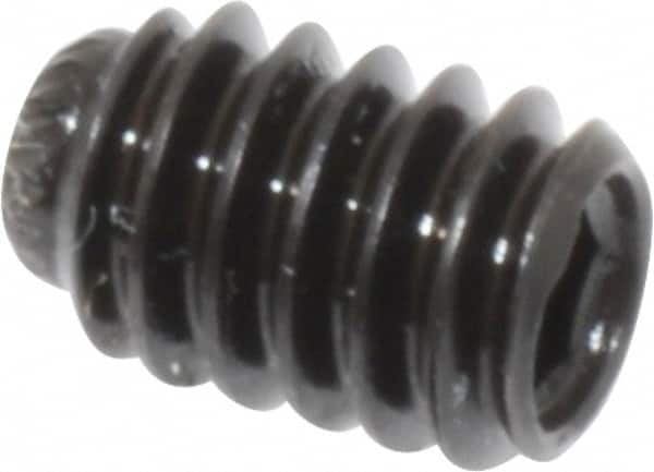 Made in USA - 1/4-20 UNC, 3/8" Length Under Head, Knurled Cup Point Set Screw - Grade 8 Alloy Steel, 1/8" Key - Americas Industrial Supply